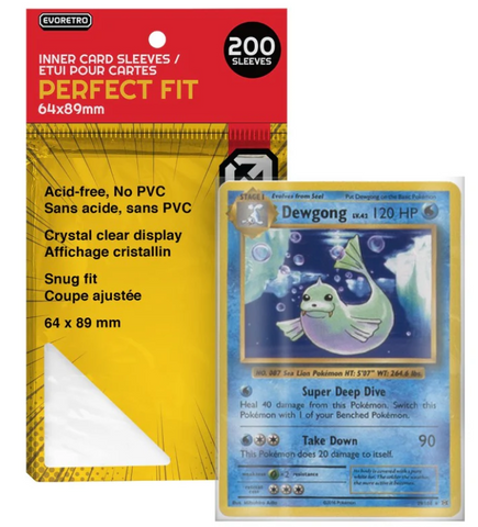 EVORETRO Sleeves Perfect Fit - Pokemon/Lorcana/MTG Cards 200-Pack