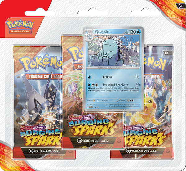 Pokemon SV8 Surging Sparks 3pk Blister