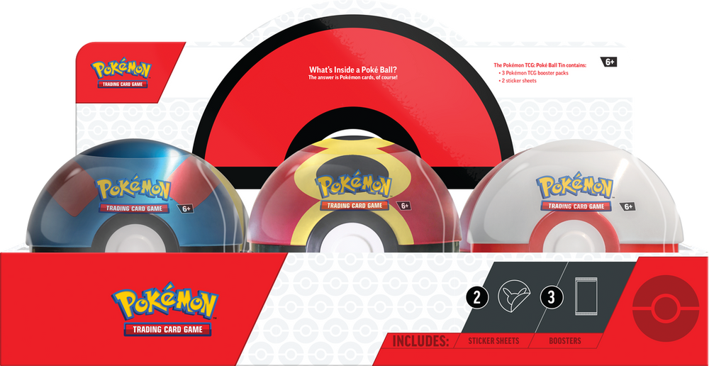 Pokemon Pokeball Tin Q4 2025 6ct Display