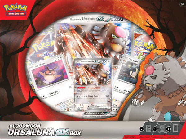 Pokémon Bloodmoon Ursaluna ex Collection Box - May Contain: 2x Surging, 1x Stellar, 1x SV1