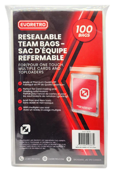 EVORETRO Resealable Team Bags, 100ct (EVO-3879)