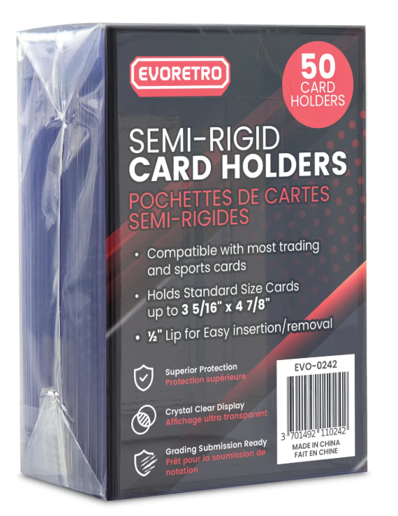 EVORETRO Semi Rigid Card Holder (Pack of 50) - EVO-0242