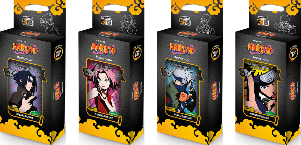 Naruto Mythos TCG: Set 1 Konoha Shido, 2nd Edition Teamset 8ct Display (PRE-ORDER, SUBJECT TO ALLOCATION) (Copy) (Copy)