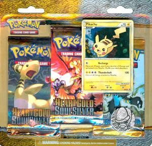 Pokemon 3pk Blister - Heart Gold Soul Silver, Pikachu