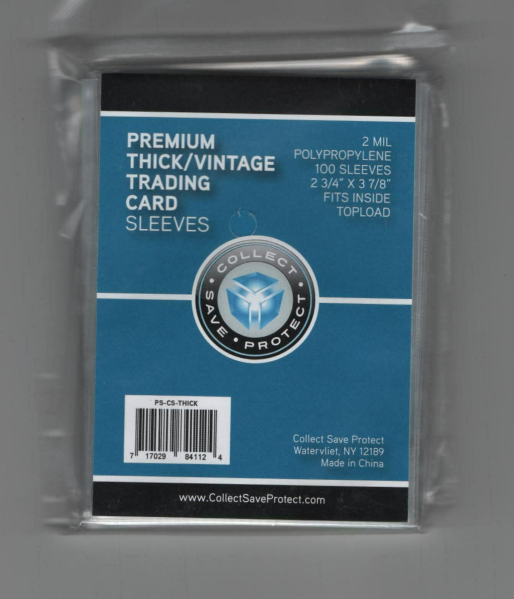 Premium Vintage/Thick Trading Card Sleeves - Pre 1956 or Thick Cards (100 ct)
