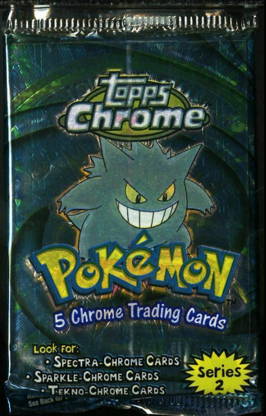 2000 Topps Chrome Pokemon Series 2 Booster Pack Gengar Art (Damaged)