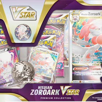 Pokemon Hisuian Zoroak VSTAR Premium Collection (1 EVS, 2 Lost, 1 Astral, 1 Fusion, 1 Chilling)