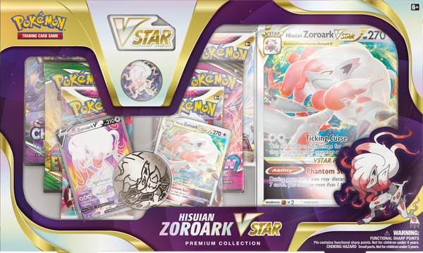 Pokemon Hisuian Zoroak VSTAR Premium Collection (1 EVS, 2 Lost, 1 Astral, 1 Fusion, 1 Chilling)