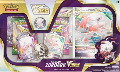Pokemon Hisuian Zoroak VSTAR Premium Collection (1 EVS, 2 Lost, 1 Astral, 1 Fusion, 1 Chilling)